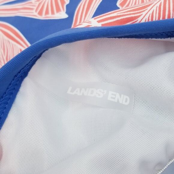 LANDS' END Tummy Control Keyhole Neck Tankini Swimsuit in Tropic Blue - 10DDD - Picture 7 of 9